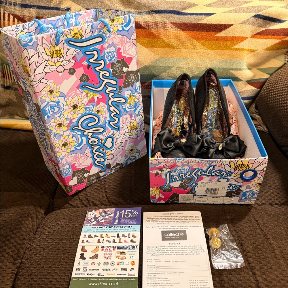 Irregular Choice Satin Bow Heels 👠 Ascot Heel Sparkle Shoes UK 38 US 7 Sold Out